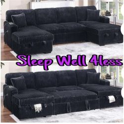 NEW  BLACK SECTIONAL SOFA BED 