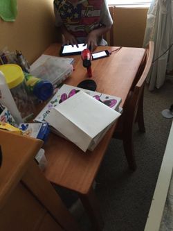 Pottery barn table and chair