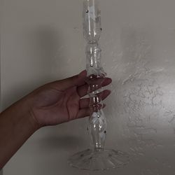 2 White bows Candle Holder Stand 