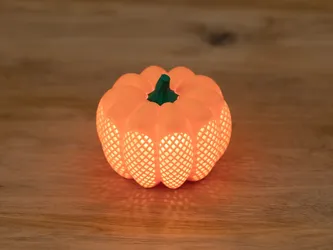 Modern Pumpkin Tea Light - 10 cm - Electric Light Included