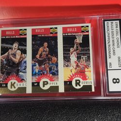 Upper Deck 1997 Collectors Choice Chicago Bulls Gold Scottie Pippen Rodman Kukoc UCG 8 NM-MT