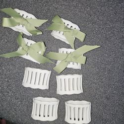 White Ceramic Napkin Rings Set of 8