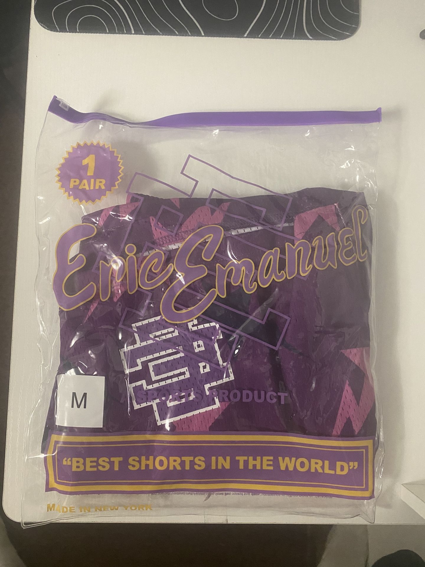 Eric Emanuel x BAPE Miami Basic Short Purple/Pink/Black Men's