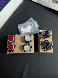 4PCS USB Rechargeable Bike Lights Set