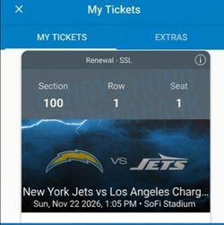 4 chargers v jets front row 1