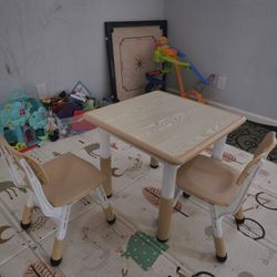 Kids Activity And Study Table With Two Chairs
