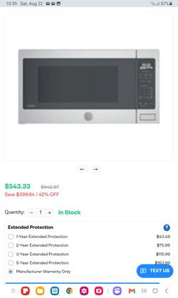GE  APPLIANCE MICROWAVE/ OVEN 2.2 cu. Ft stainless countertop