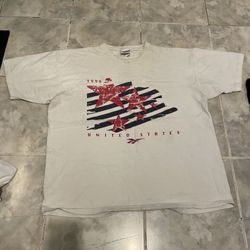 Vintage 1996 Reebok United States Stars White T-Shirt Single Stitch SZ XXL