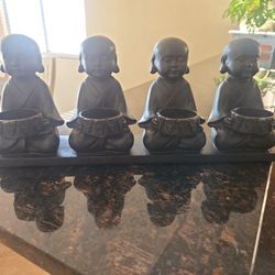 Zen Monk Tealight Candle Holder – Meditation & Spa Decor