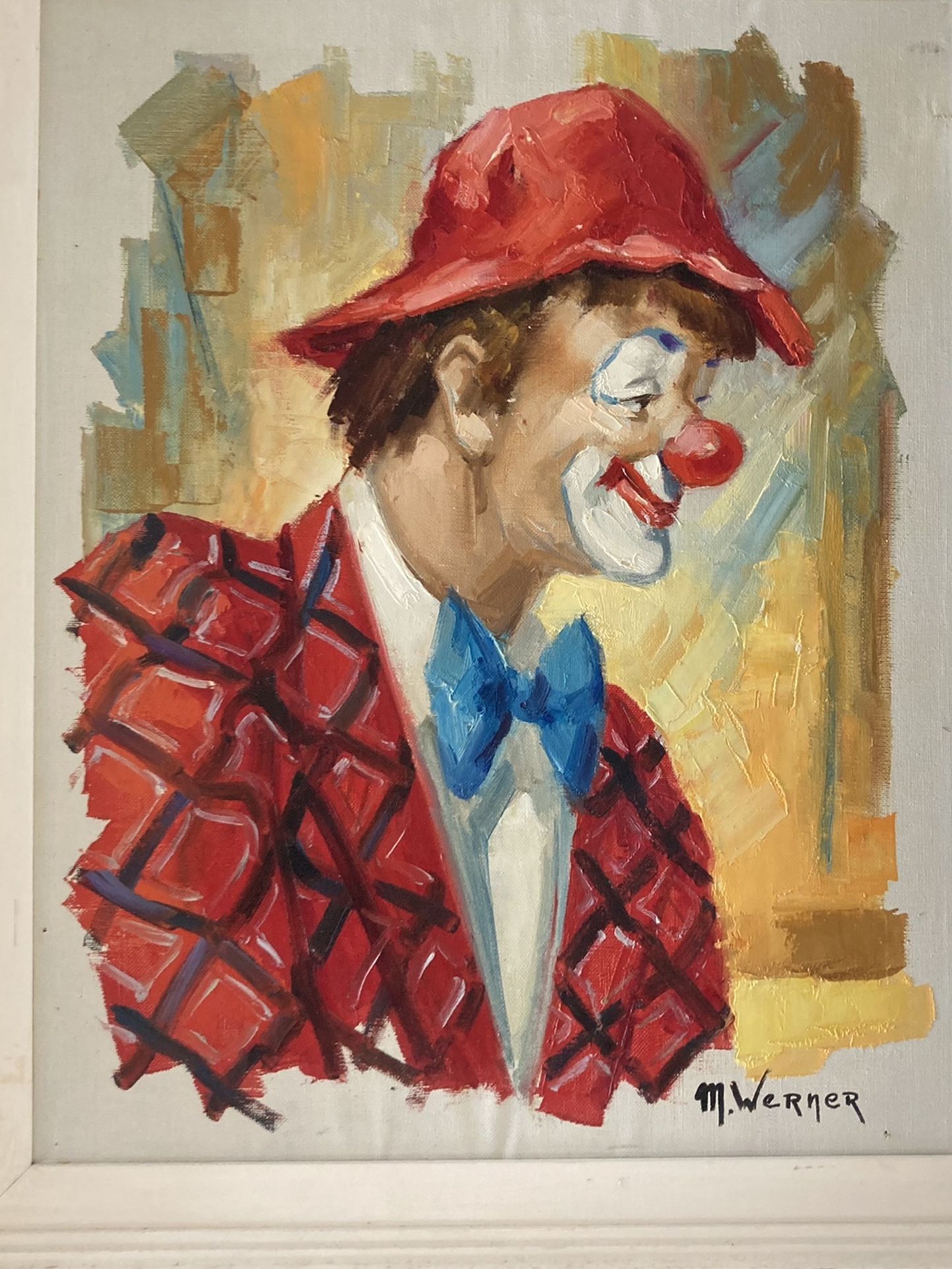 Vintage clown painting