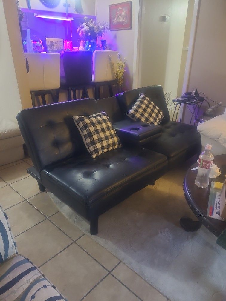 Black Futon Leather for Sale in San Antonio, TX OfferUp