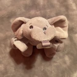 Philips Avent Soothie Snuggle Pacifier Holder Elephant Gray Plush Lovey Toy