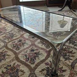 Metal With Glass Top Coffee Table 70’s or 80’s