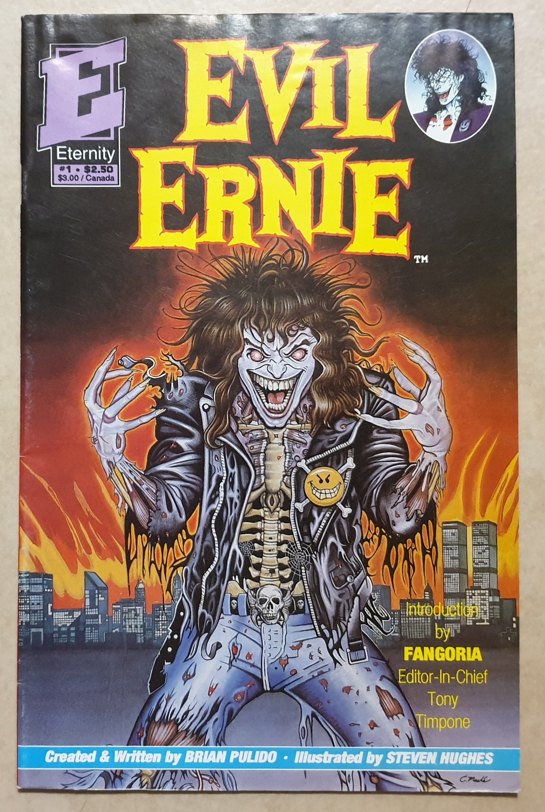EVIL ERNIE # 1 . ETERNITY COMICS 1991. FIRST APPEARANCE: EVIL ERNIE & LADY DEATH. BAGGED & BOARDED.