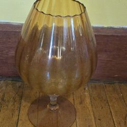 Vtg  AMBER GLASS  Brandy Snifter Vase 