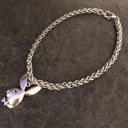 Fat Round Stainless Steel Chainmail Bracelet with Playboy Bunny Pendant/ new 2020 Jewelry Paparazzi Drip Grail