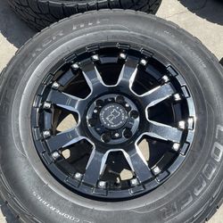 18’ Offroad Black Rhino Wheels Tires Chevy GMC Dodge Ram Yukon Denali Toyota 