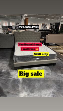 Bed frame headboard with mattress included brand new set $249 only