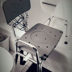 Sliding transfer Bench Shower Chair W/cut-out Seat