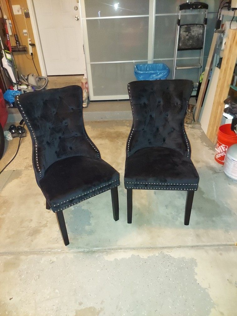 2 Black Suede Chairs