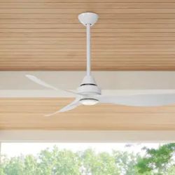 New Ceiling Fan 52 in. White Integrated LED Indoor / Outdoor Covered with Remote Control