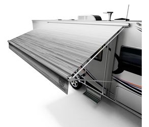 Color pure gray   Heavy-Duty RV Awning Fabric Replacement 16ft (fabric 15’2”) Camper Awning Replacement, 19.5oz Heat-Sealed Vinyl, UV-Resistant, Sunpr