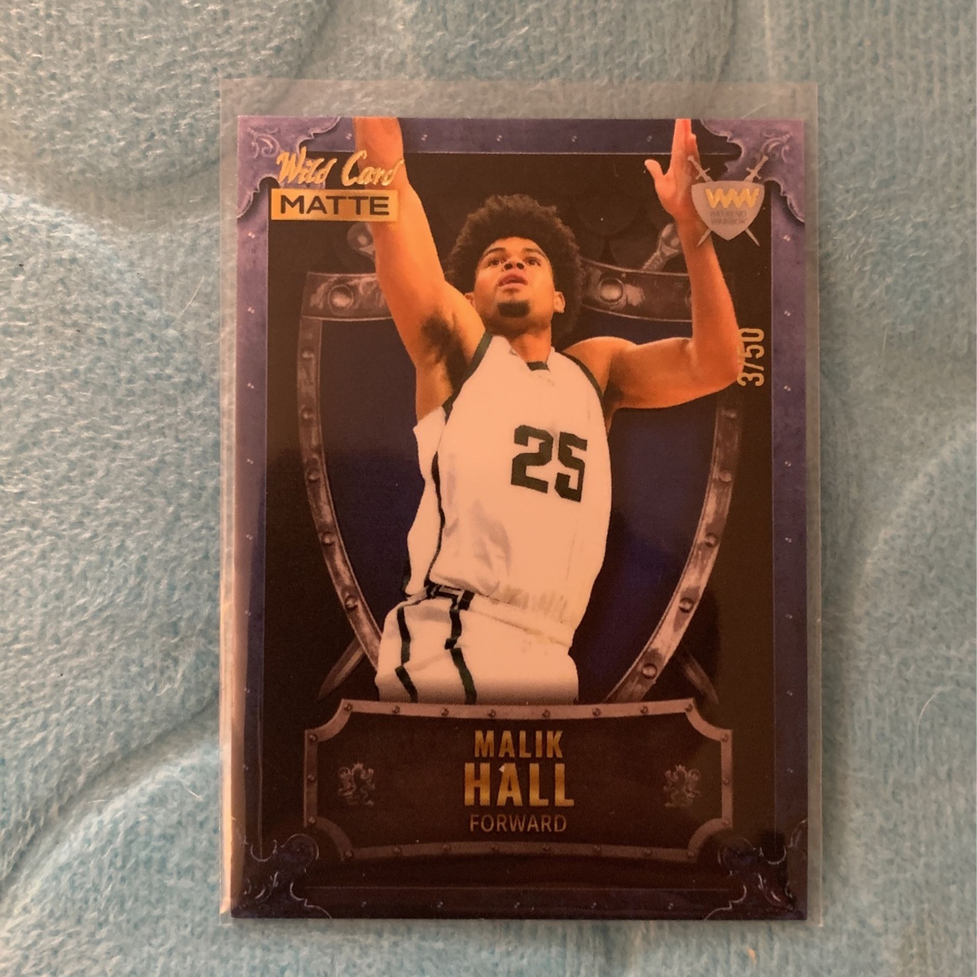 2022 Wild Card Matte Malik Hall #WW-31 Blue/Gold Foil Basketball Card 3/50