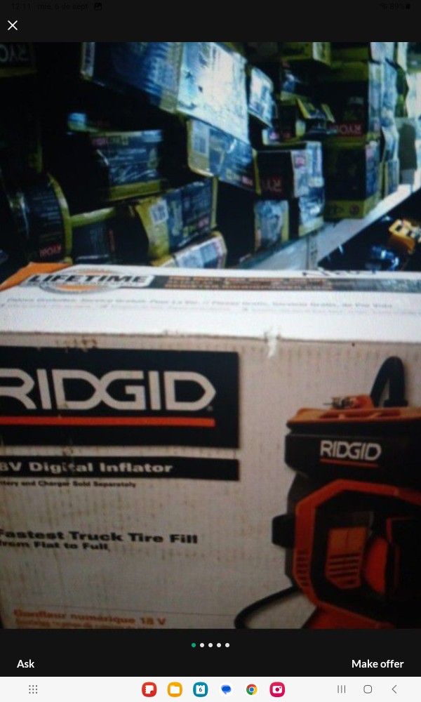 RIDGID 18V DIGITAL INFLATOR ONLY-TOOL (NO BATTERY NO CHARGER)