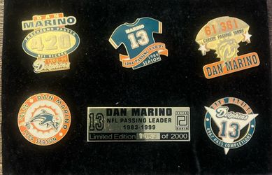 Dan Marino Retirement Pin Set Of 6 Pins Limited Edition #/2000