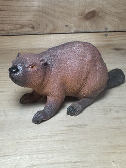 Beaver Toy Plastic Animal, Toy, Kids Gift, Realistic Figurine 5 1/2" F4337