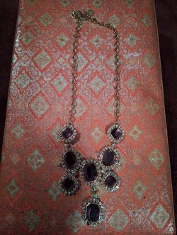 12" deep purple necklace