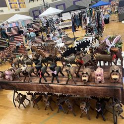 Rustic Wood Carved Animals