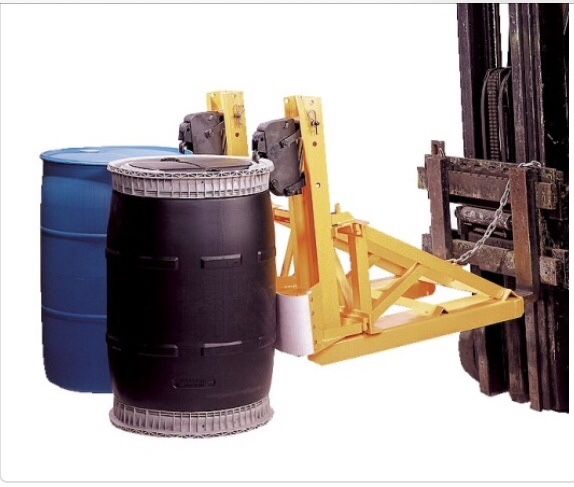 Forklift mounted double chime drum lifter