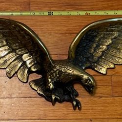 Vintage Brass Bald Eagle Wall Decor
