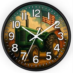 John Deere Faith Family And Farming Glow In The Dark Wall Clock New!