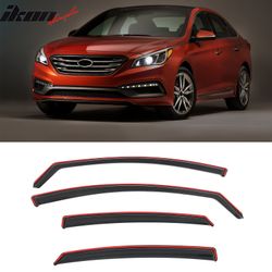 Fits 2015-2019 Hyundai Sonata In-Channel Window Visors Vent Rain Guards Deflectors