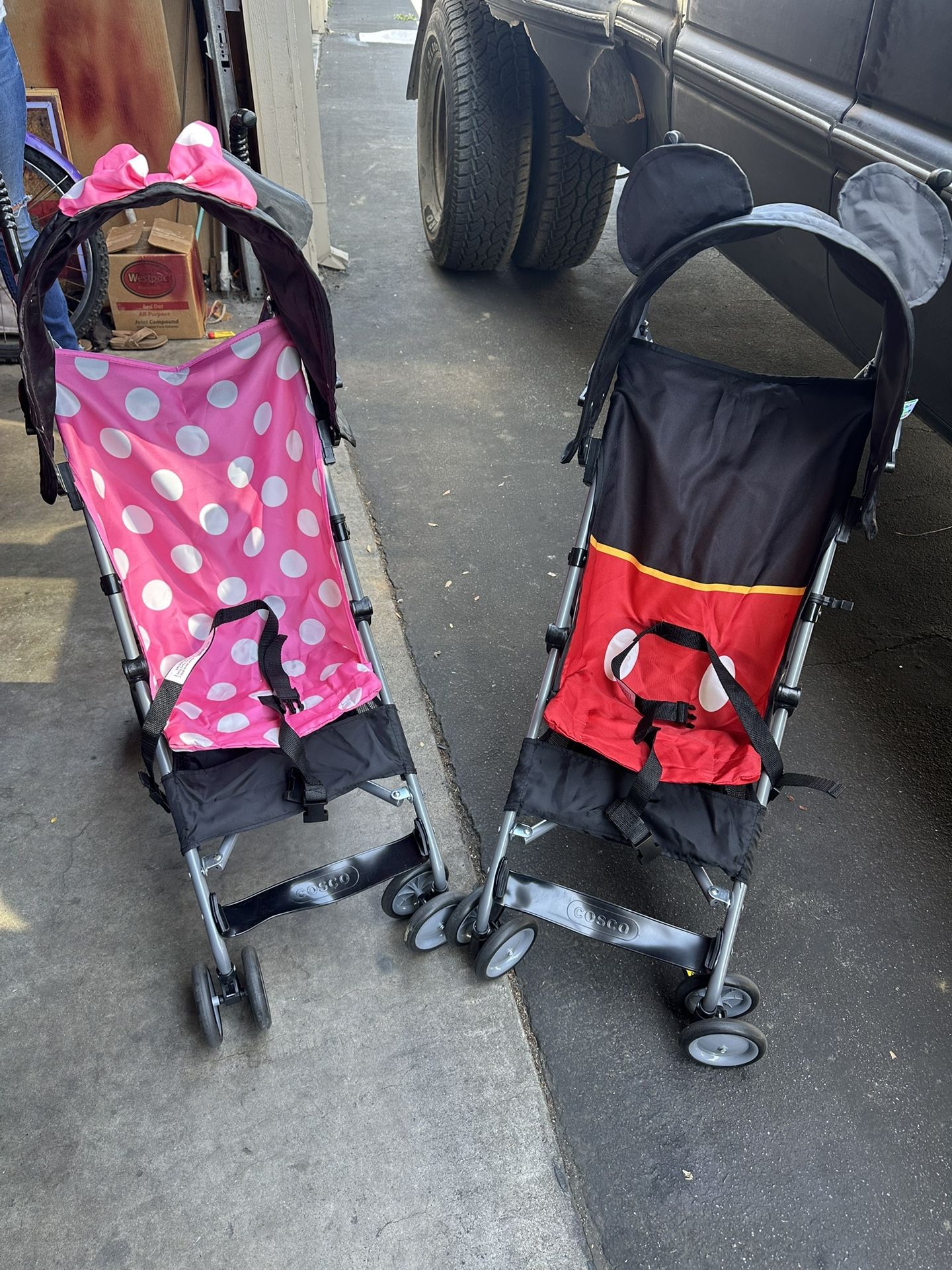 Two Mickey And Minnie Cisco Strollers New