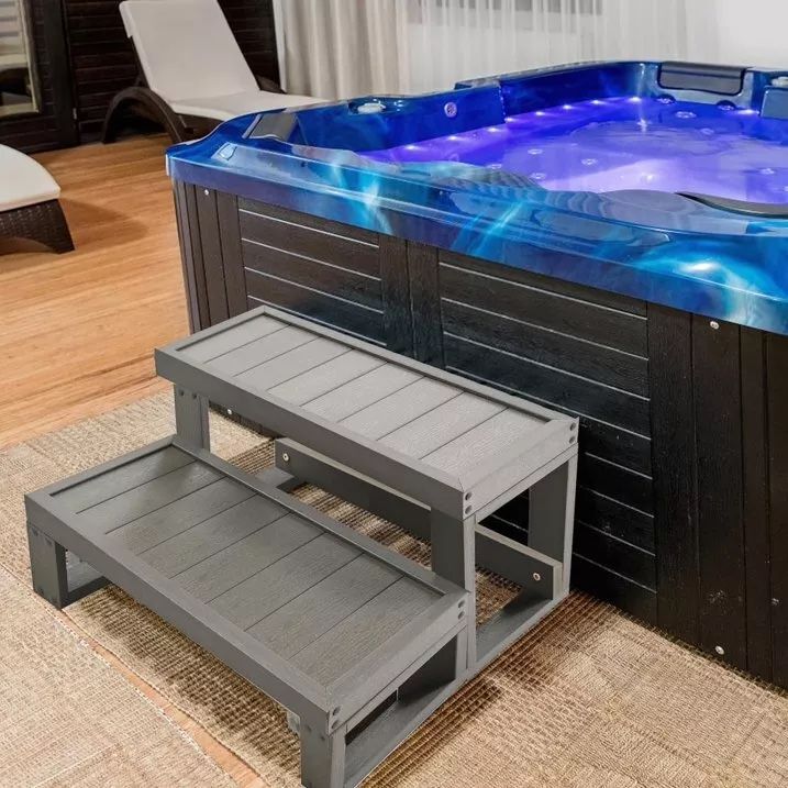 NAIZEA Spa & Hot Tub Steps Spa Steps 2 Step Stool Non-Slip Steps Hot Tub Stairs