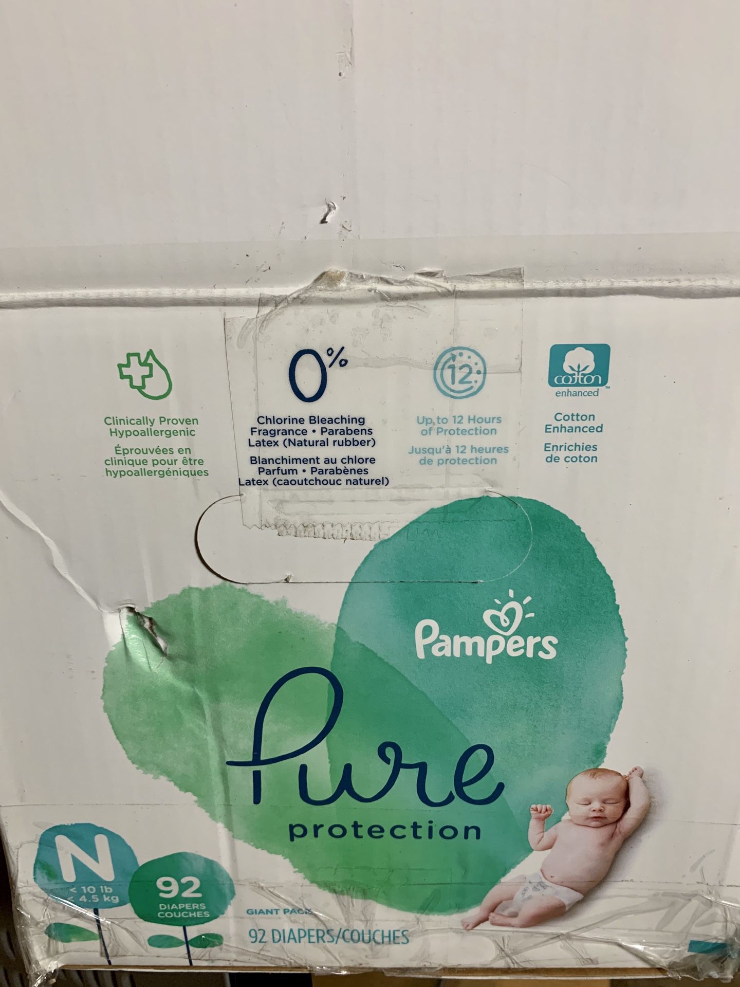 Pure protection Pampers diapers 92 count and baby bottle sterilizer