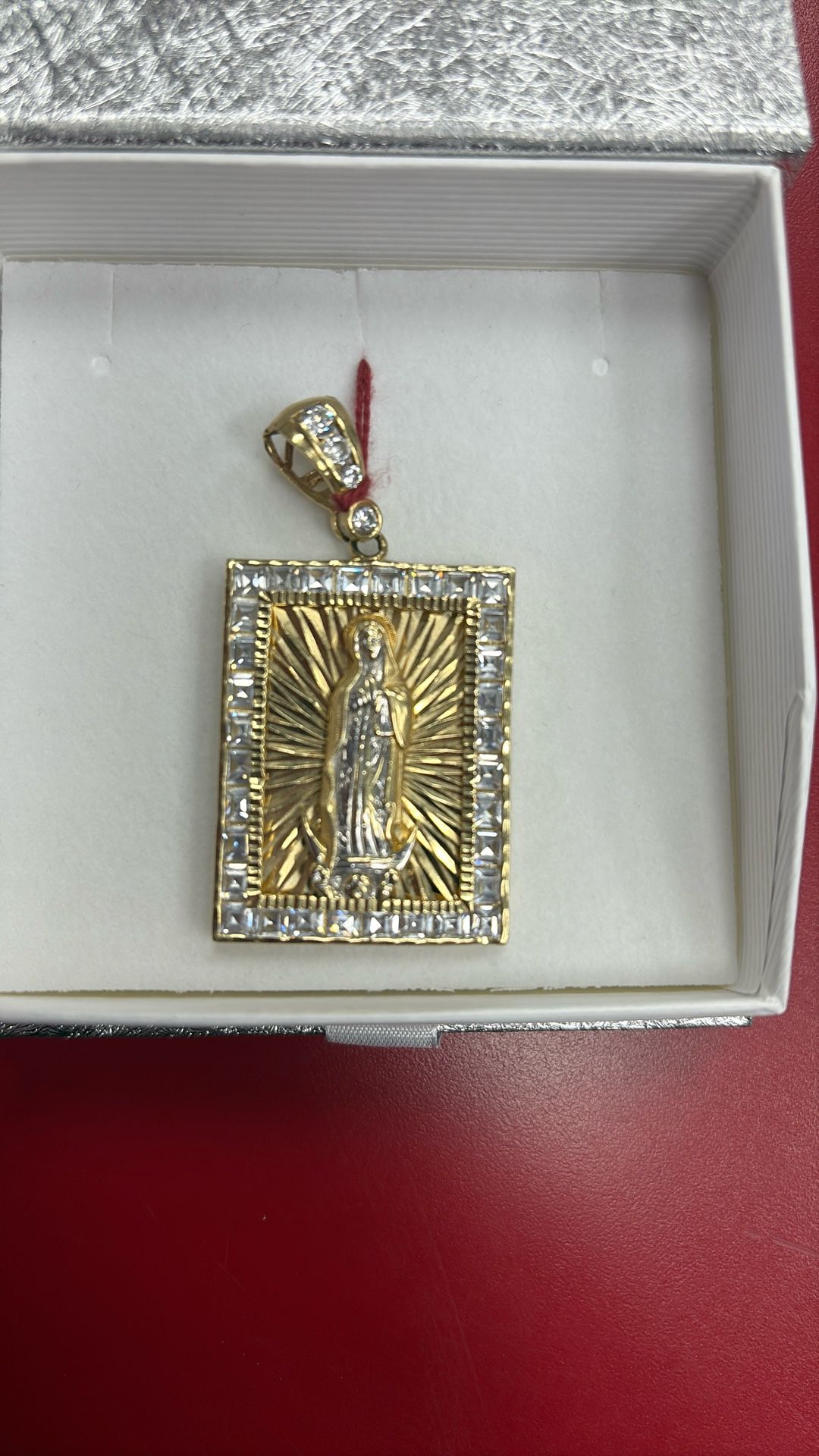 14k Religious Pendant Cz 16.6g