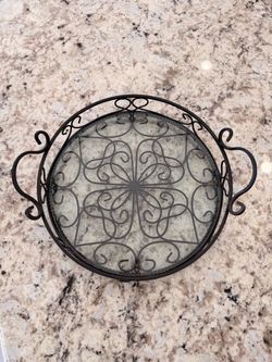 Southern Living at Home Jamestown Estate Iron & Glass Tray
