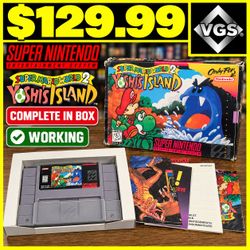 Super Mario World 2: Yoshi's Island Super Nintendo Snes Game With Box and Manual