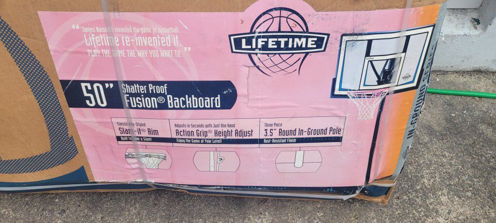 Lifetime 50” Shatter Poof Fusion Back Board New In Box 