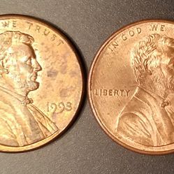 1998 and 2000 Wide AM Mint Error Penny