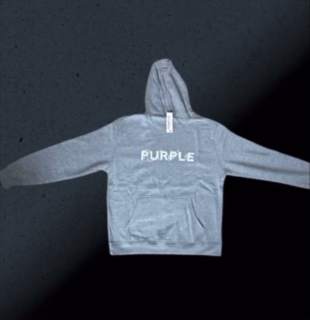 Grey Color Purple Brand Hoodie Size Xl