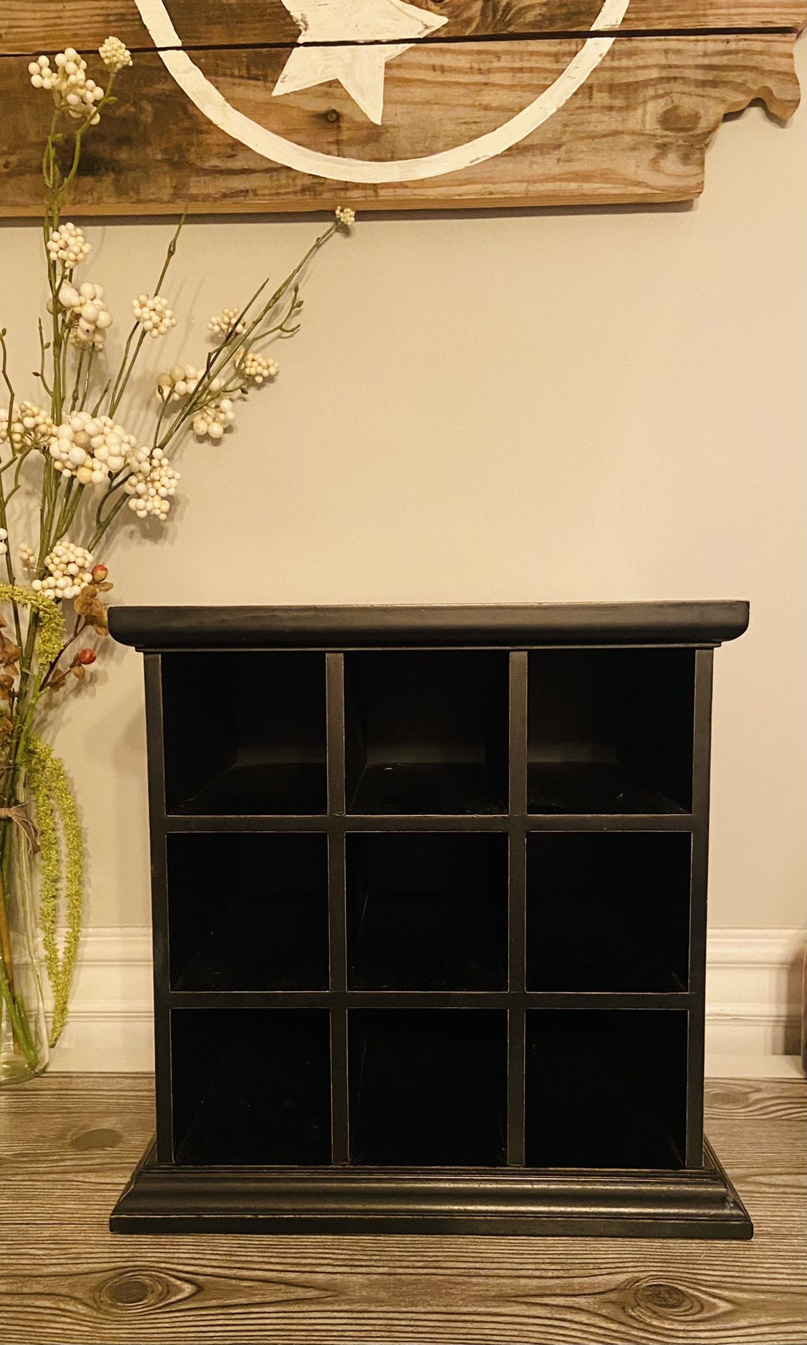 Black Distressed Wine Storage