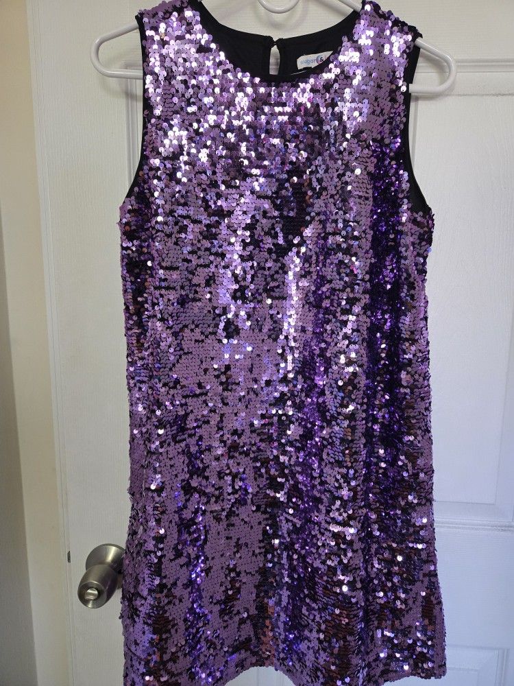 Girls Xl Sugar And Jade Sequin Dress Purple
