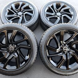 21" Range Rover New Gloss Black OEM Wheels and Tires

