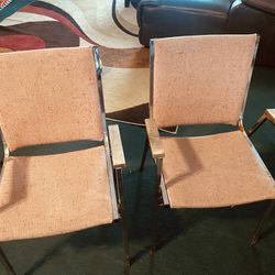 $50 for ALL  6 -  Older style office chairs- (2 pink 4 blue) have some rust but still very useable (fair condition and priced as such). May need a few