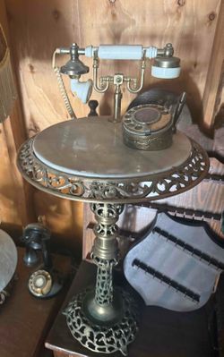 Vintage marble Top telephone table